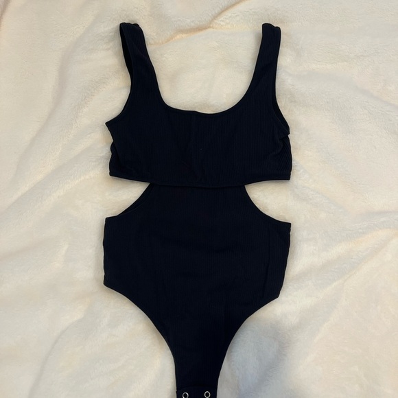 Garage Black Ribbed Bodysuit - Picture 1 of 2